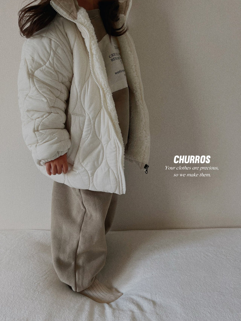 churros / patch jogger pants 【for kids , jr】