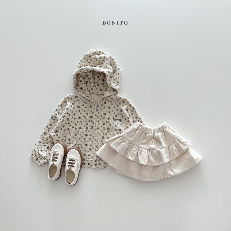bonito / waffle hood zip up 【for kids&Jr.】
