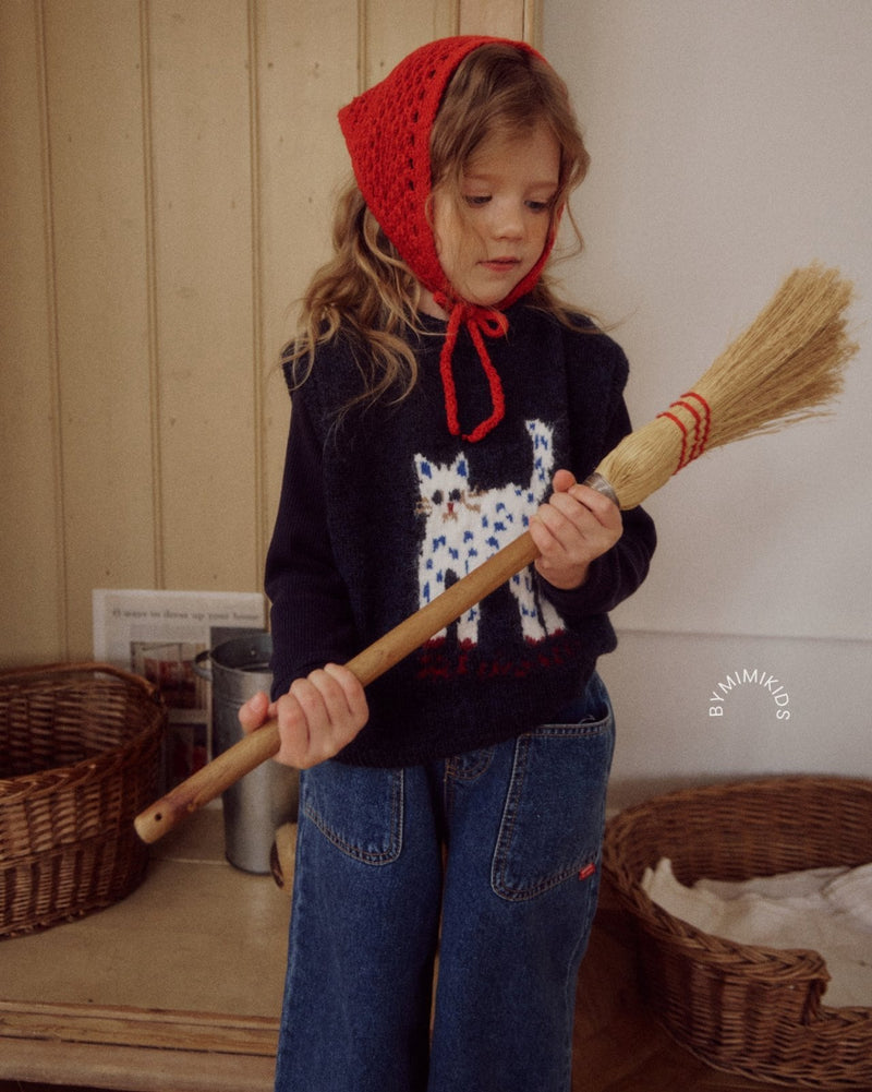 by mimi  / cat knit vest【for kids,Jr. 】