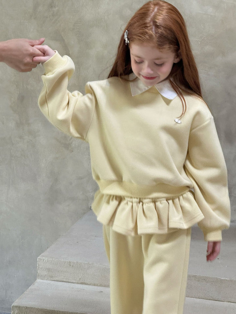 otaly /  collar mtm frill pants set【for kids , jr】(no.5716)