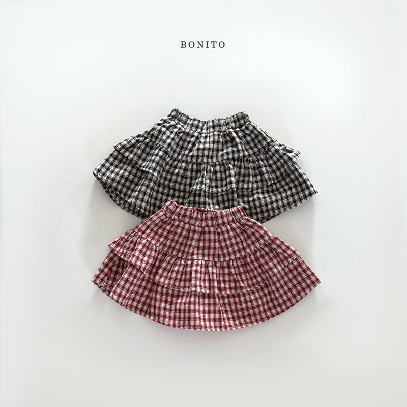 bonito / check tiared skirt【for kids&Jr.】