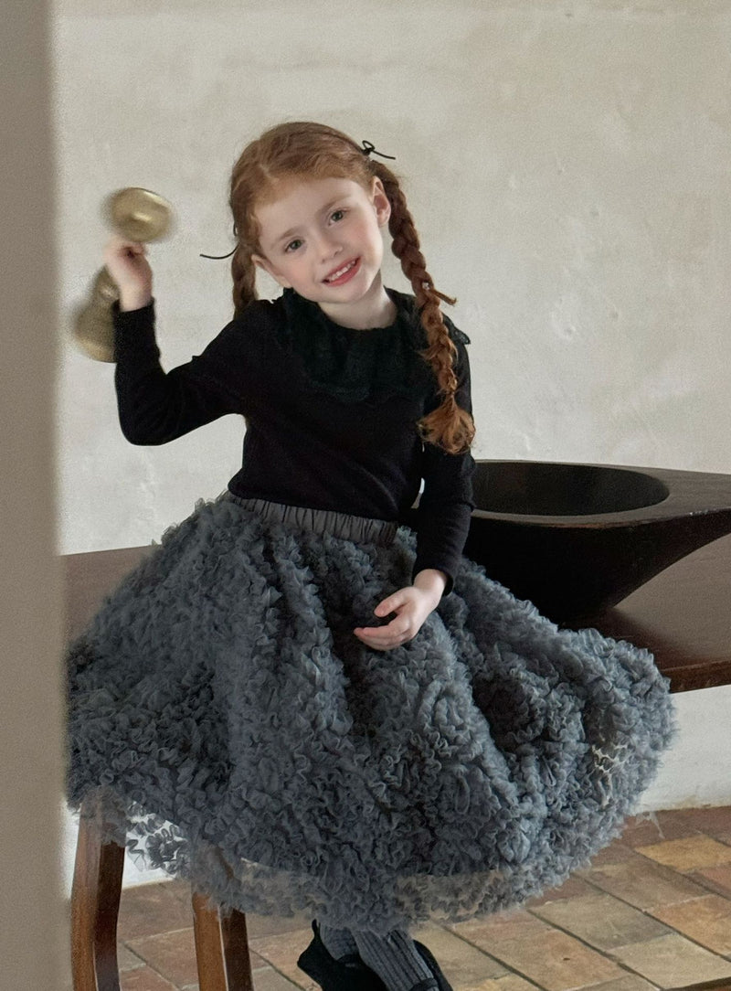 otaly / flower frill skirt【for kids , jr】