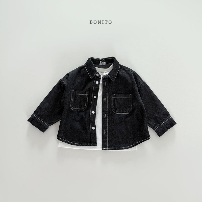 bonito / denim stitch shirt【for kids&Jr.】