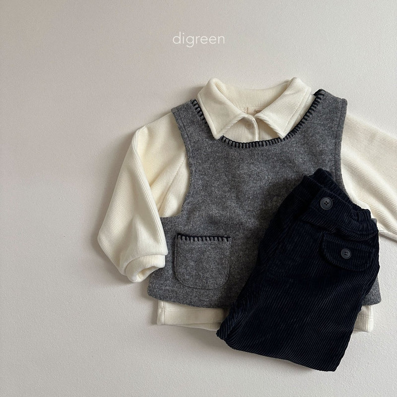 digreen / button corduroy pants