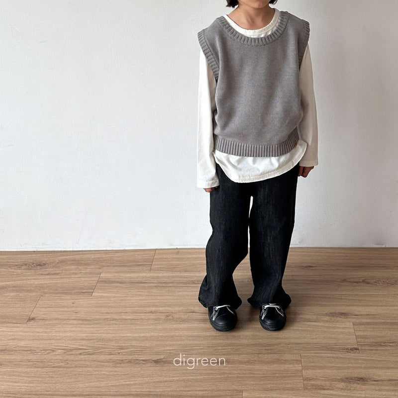 digreen / wide denim pants