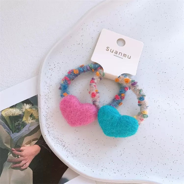 即納 fluffy heart hair gom（2peace set）