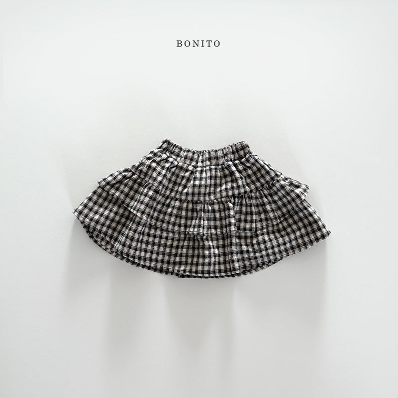 bonito / check tiared skirt【for kids&Jr.】