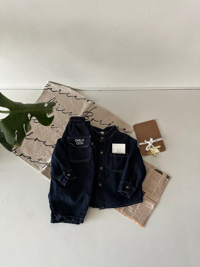 【一部即納 100/120size】indigo denim set up【for kids & jr.】