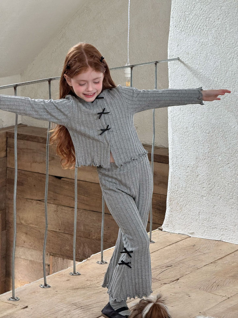 otaly / ribbon cardigan pants set【for kids , jr】(no.5699)