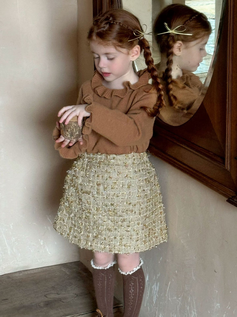 otaly / gold tweed skirt【for kids , jr】