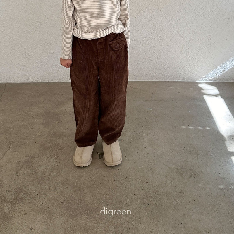 digreen / button corduroy pants