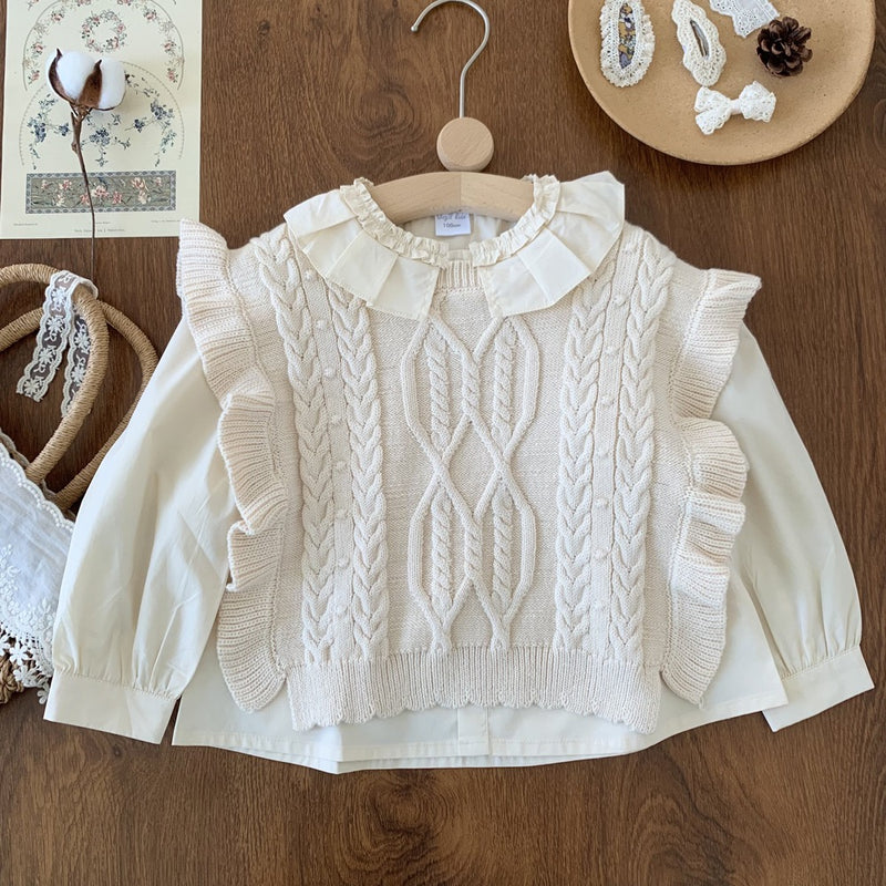 cable knit vest【for kids, jr. 】