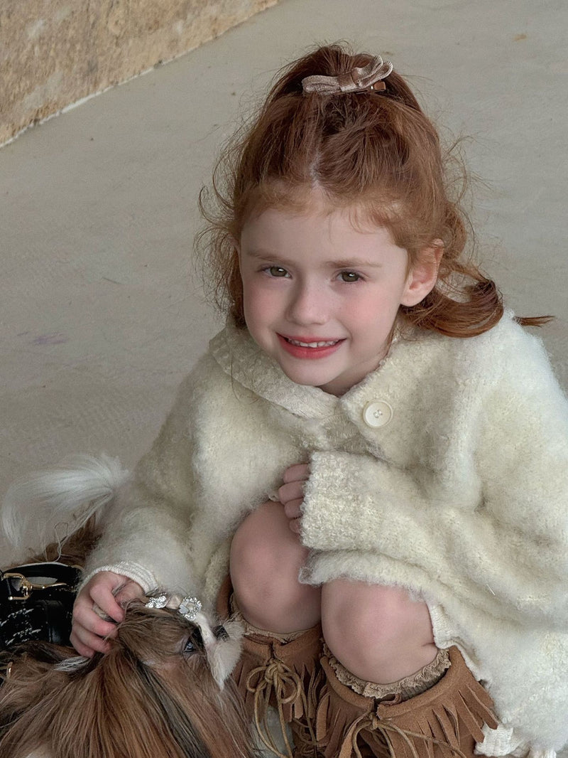 otaly / fluffy cardigan coat【for kids , jr】(no.5676)
