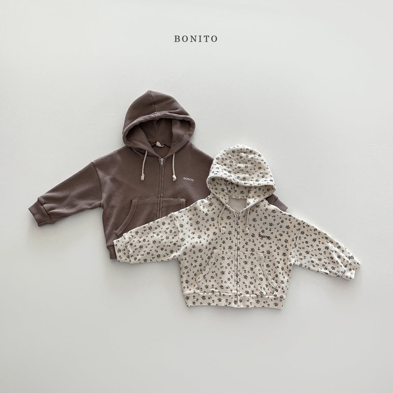 bonito / waffle hood zip up 【for kids&Jr.】
