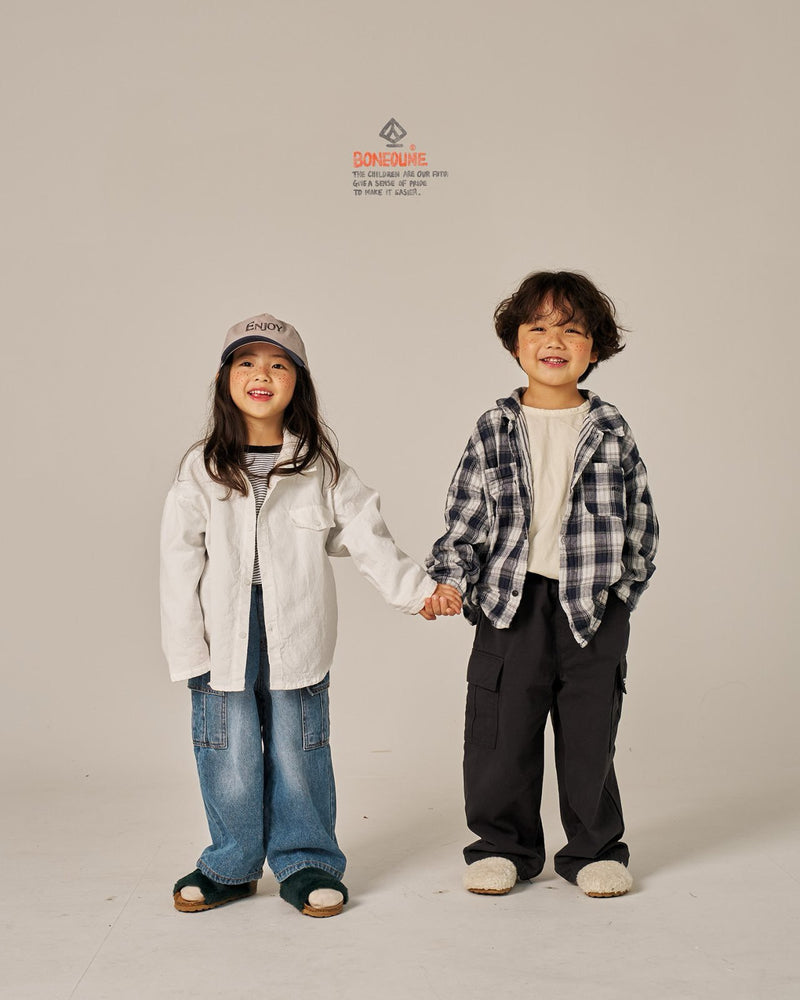 boneoune / double check shirt【for kids, Jr. 】