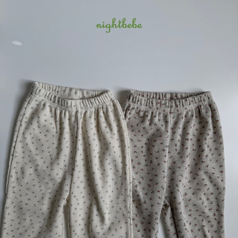 nightbebe / flower waffle jogger pants【for kids】