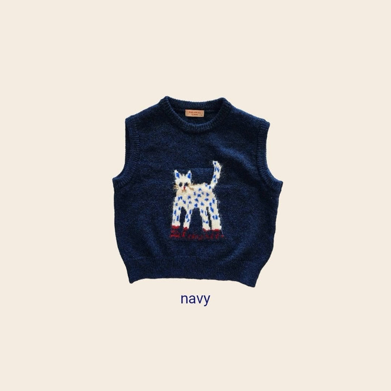 by mimi  / cat knit vest【for kids,Jr. 】