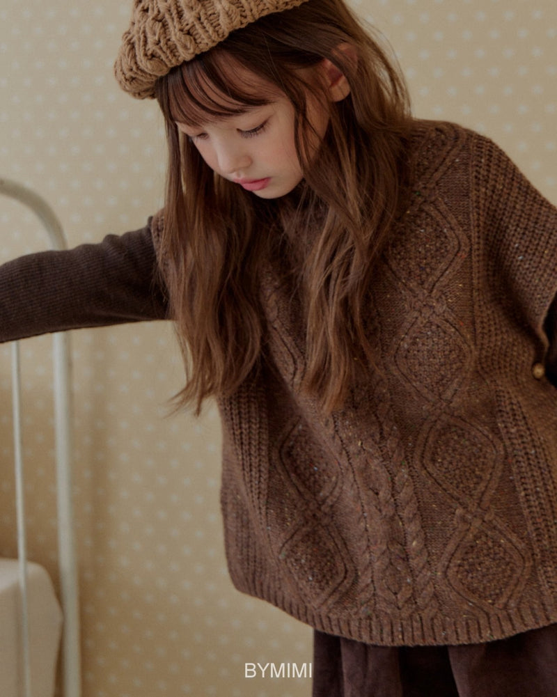 by mimi  / loose knit vest【for kids , jr】