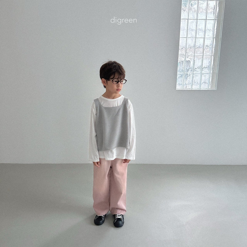 digreen / button vest【for kids】