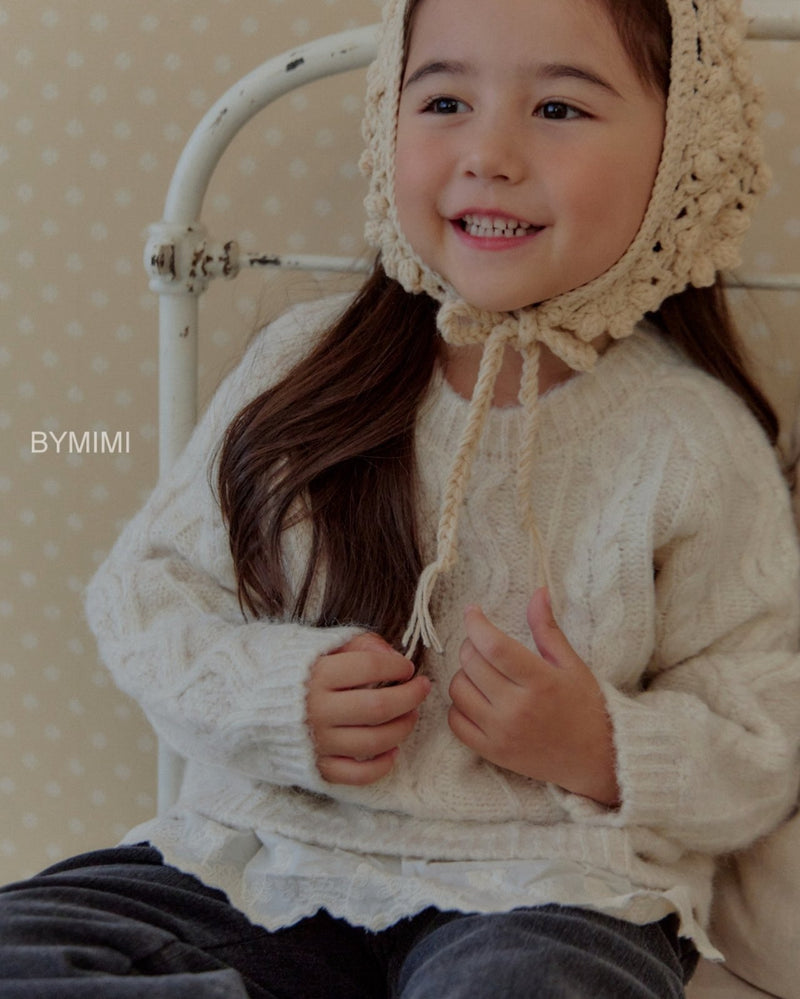 by mimi  / frill knit tee【for kids , jr】