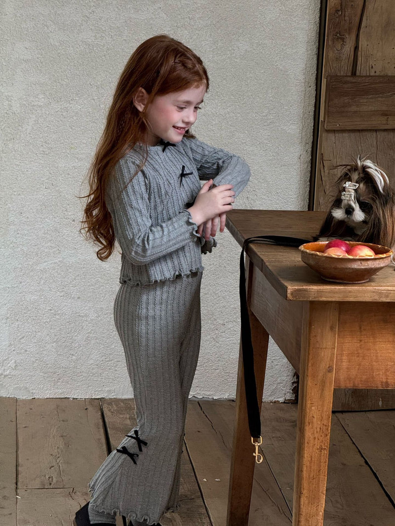 otaly / ribbon cardigan pants set【for kids , jr】(no.5699)