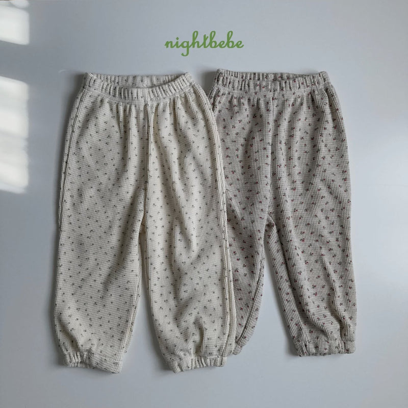 nightbebe / flower waffle jogger pants【for kids】