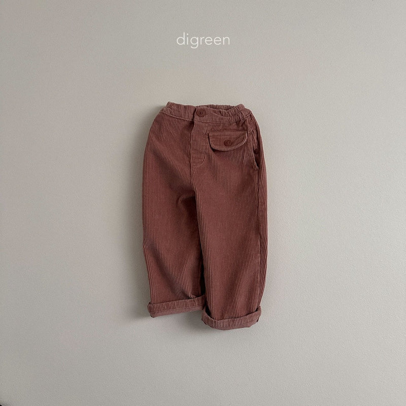 digreen / button corduroy pants