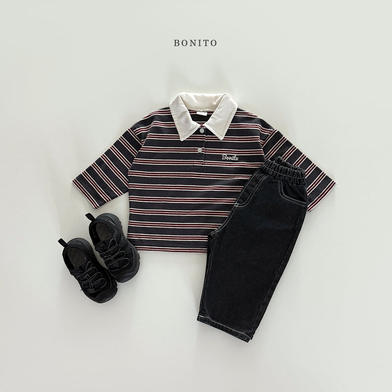 bonito / stripe collar t【for kids&Jr.】
