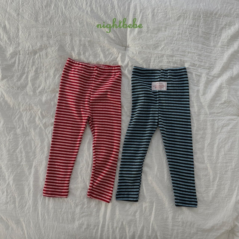 nightbebe / stripe eyelet leggings【for kids】