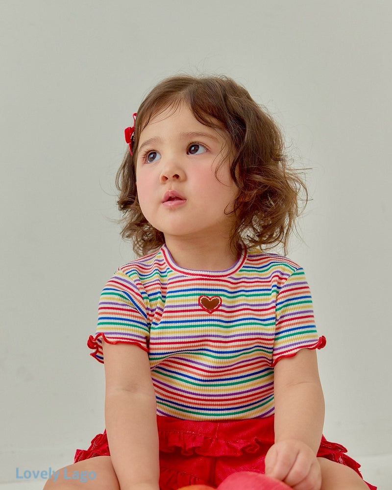 lago / heart rainbow t【for kids&Jr.】