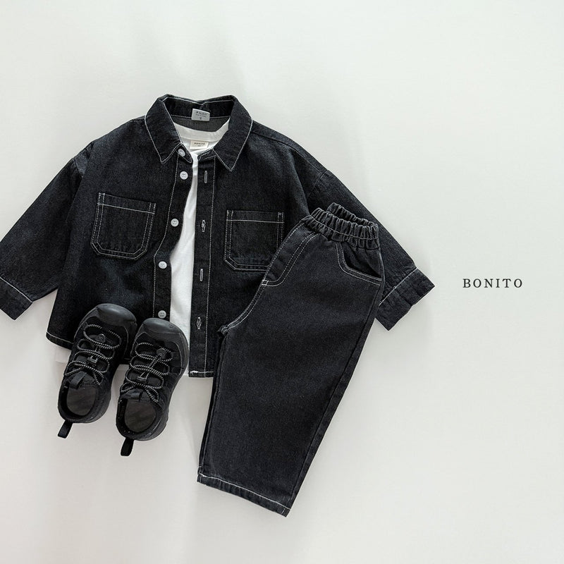 bonito / denim stitch shirt【for kids&Jr.】
