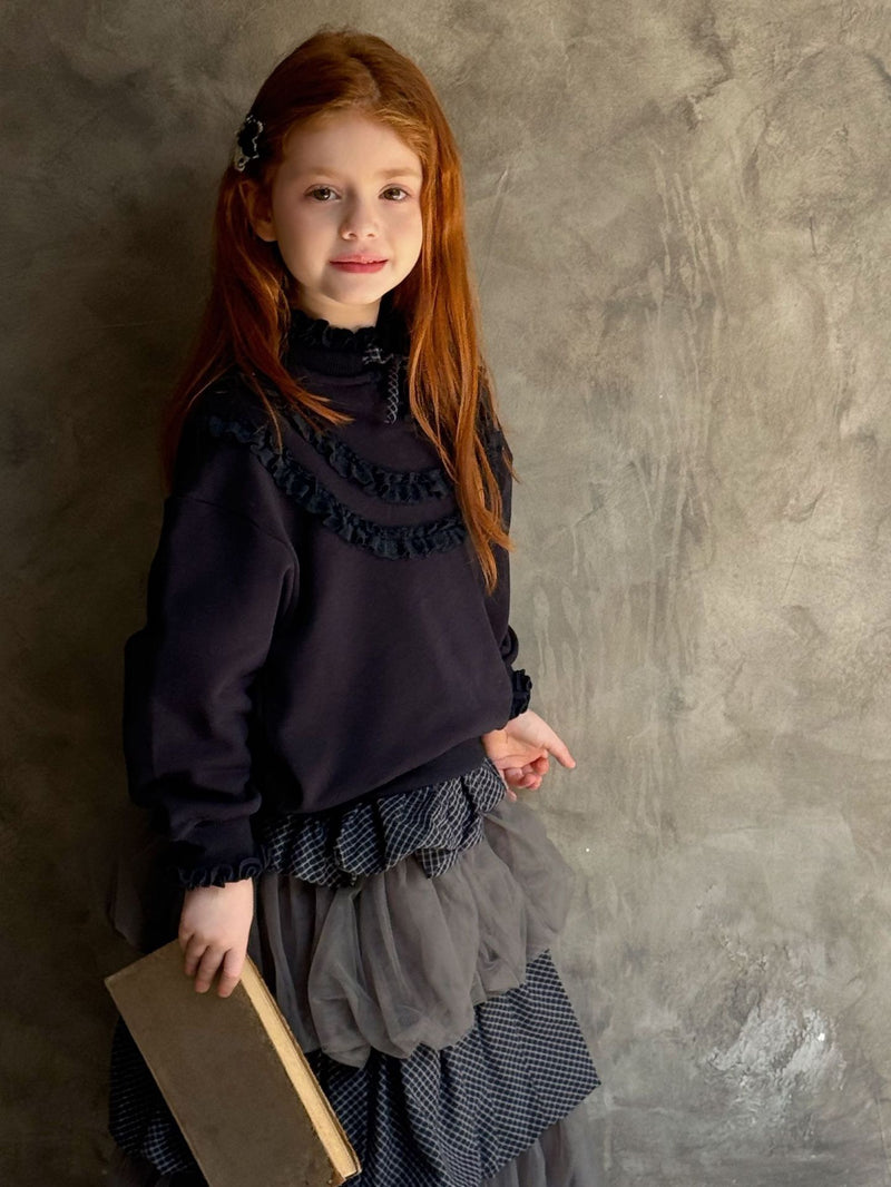 otaly / sheer check skirt【for kids , jr】(no.5721)
