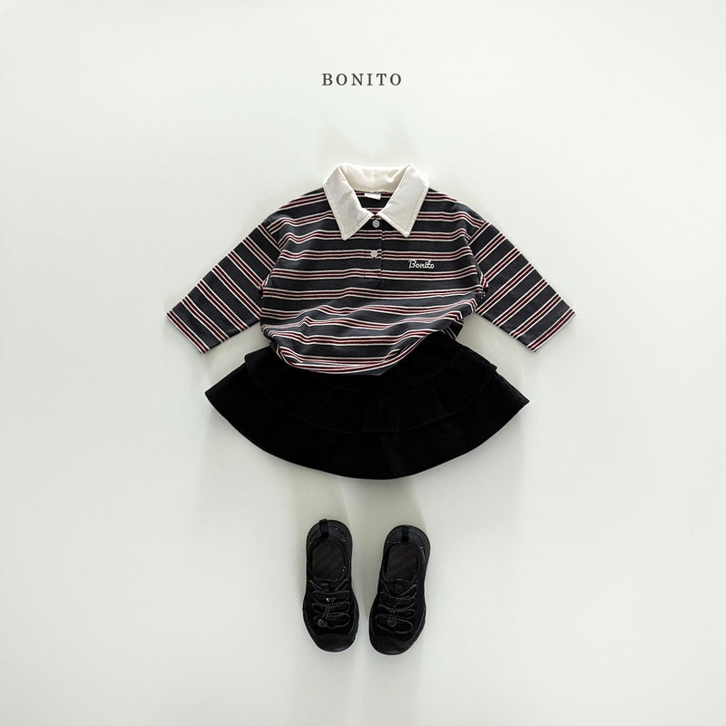 bonito / stripe collar t【for kids&Jr.】