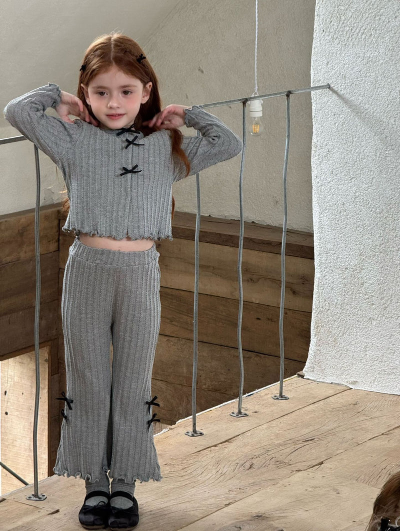 otaly / ribbon cardigan pants set【for kids , jr】(no.5699)