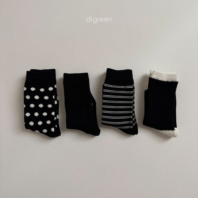 digreen / together black socks