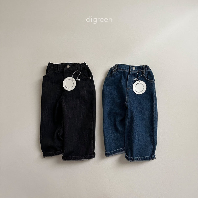 digreen / wide denim pants