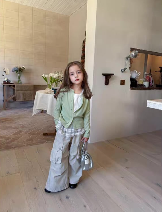 lace collar cardigan 【for kids&Jr.】