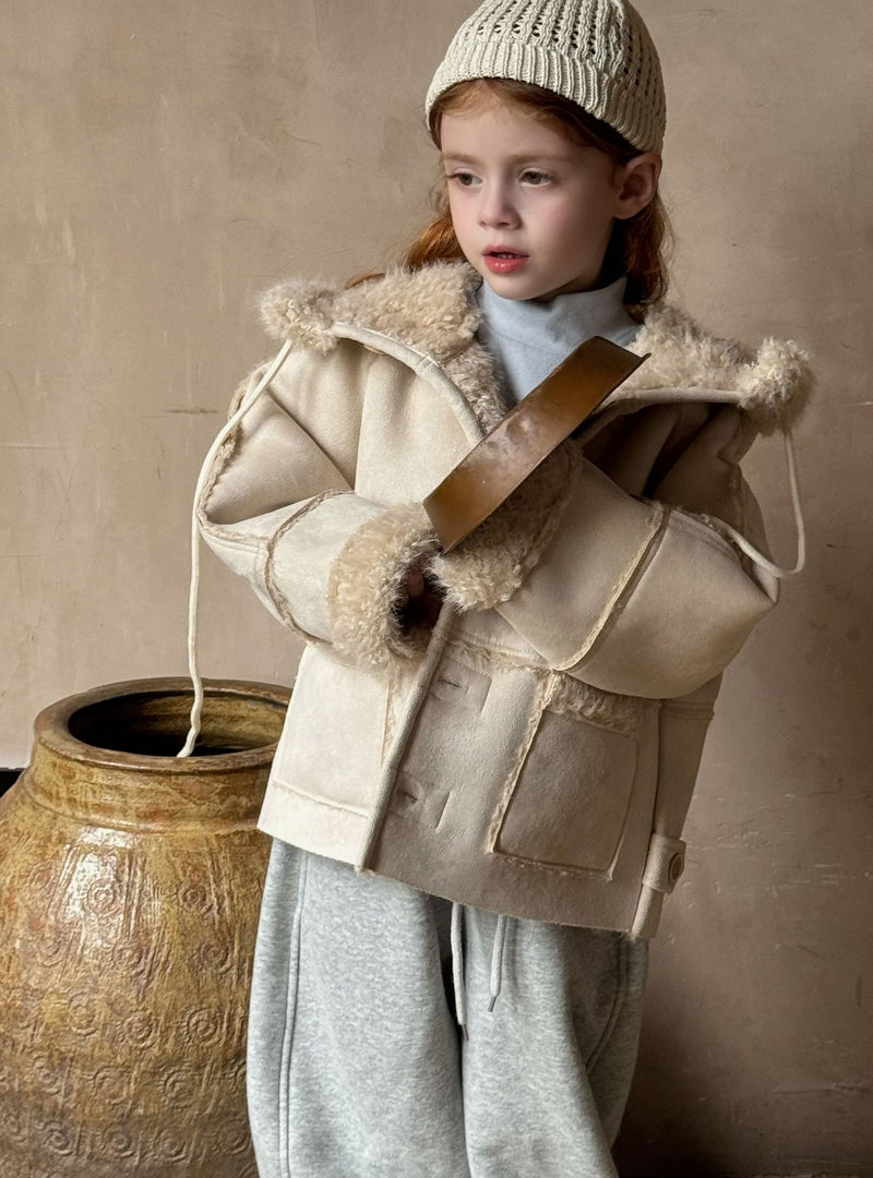 otaly / hood mouton coat【for kids , jr】