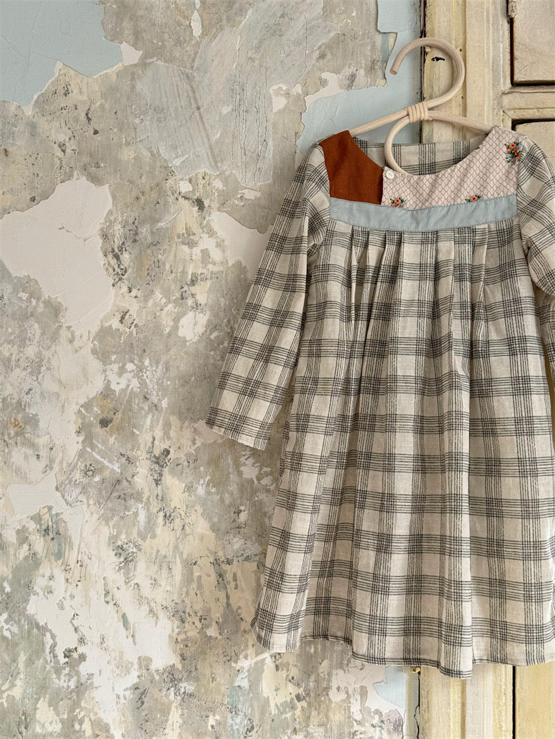 cheng le / check flower one-piece【for kids , jr】