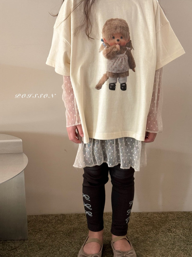 poisson / dot lace long tee【for  kids &Jr.】