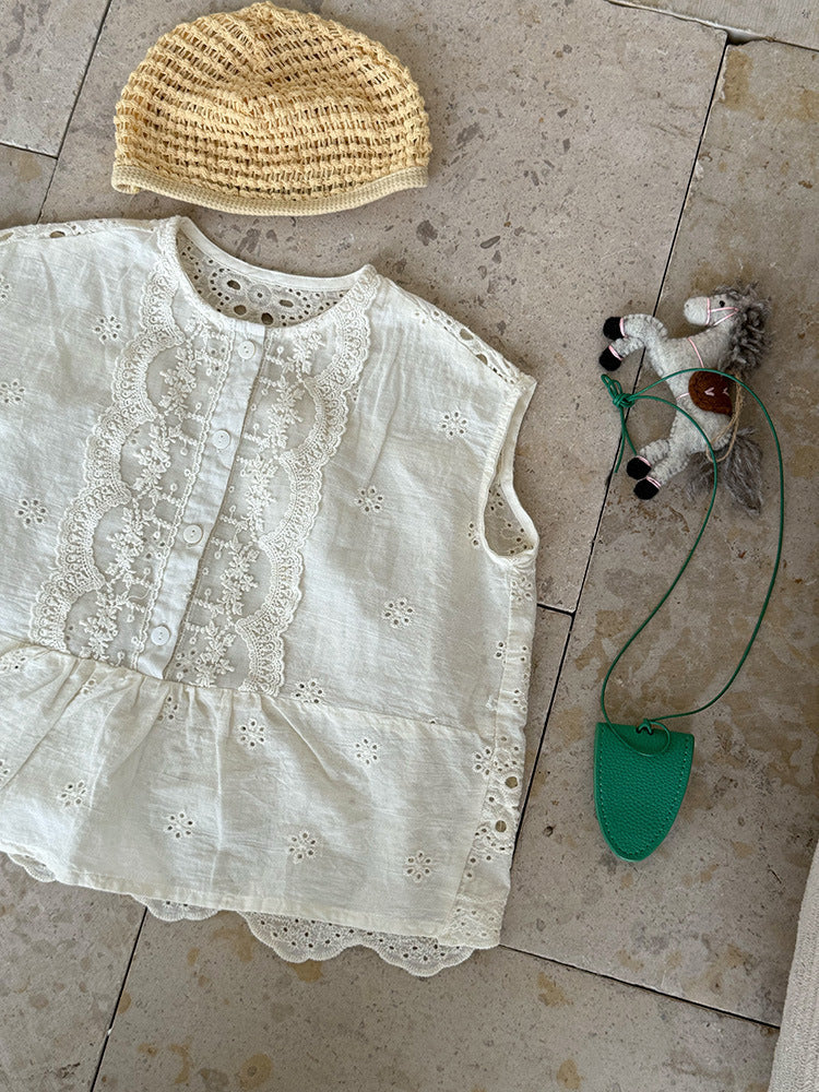punching lace blouse【for kids &  Jr.】