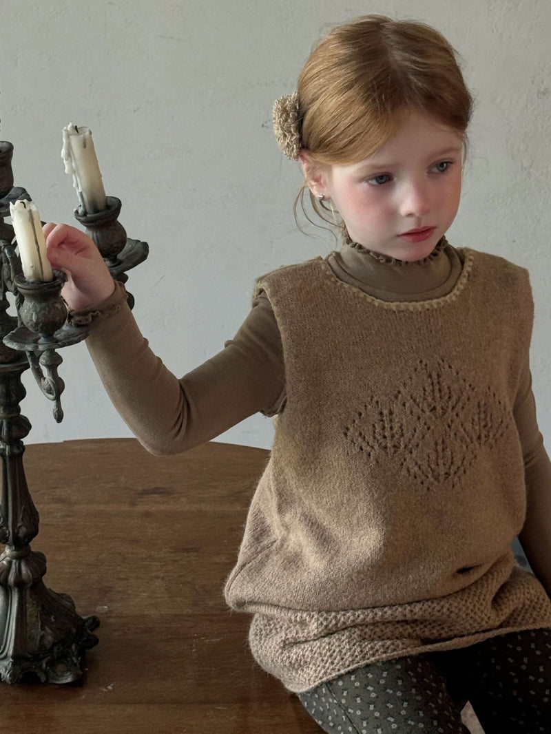 otaly / crocheted sleeveles knit vest【for kids , jr】