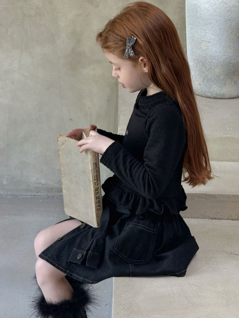 otaly / black denim skirt【for kids , jr】(no.5731)