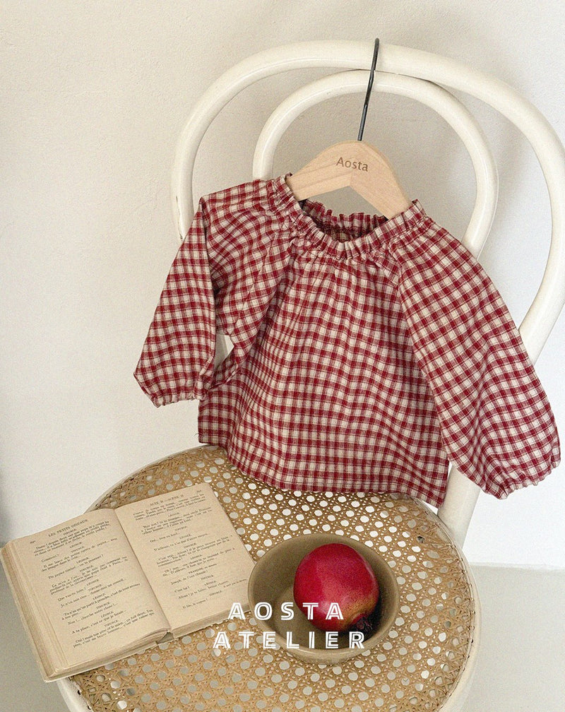 aosta / le check blouse