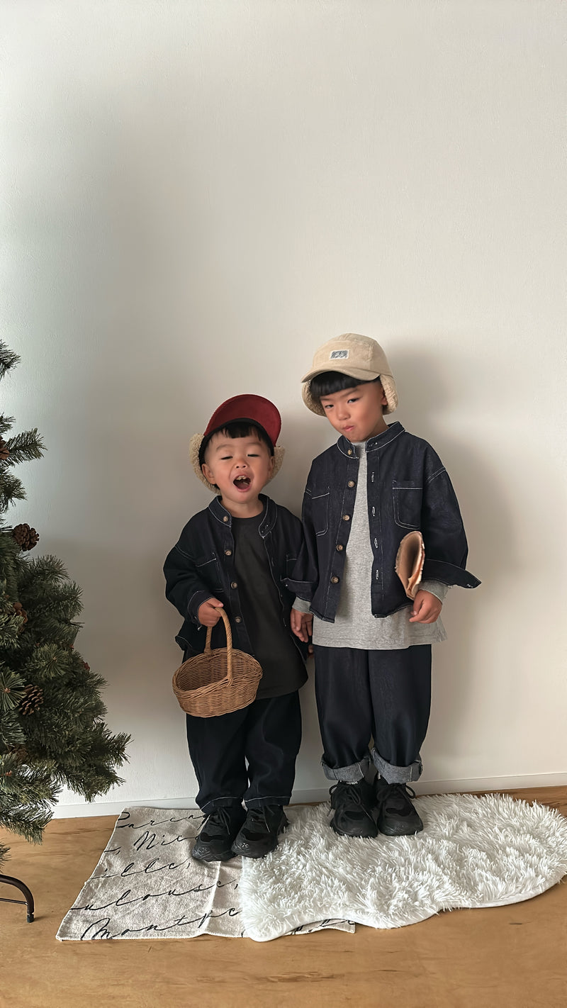 【一部即納 100/120size】indigo denim set up【for kids & jr.】