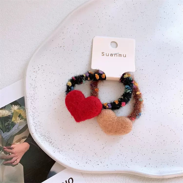 即納 fluffy heart hair gom（2peace set）