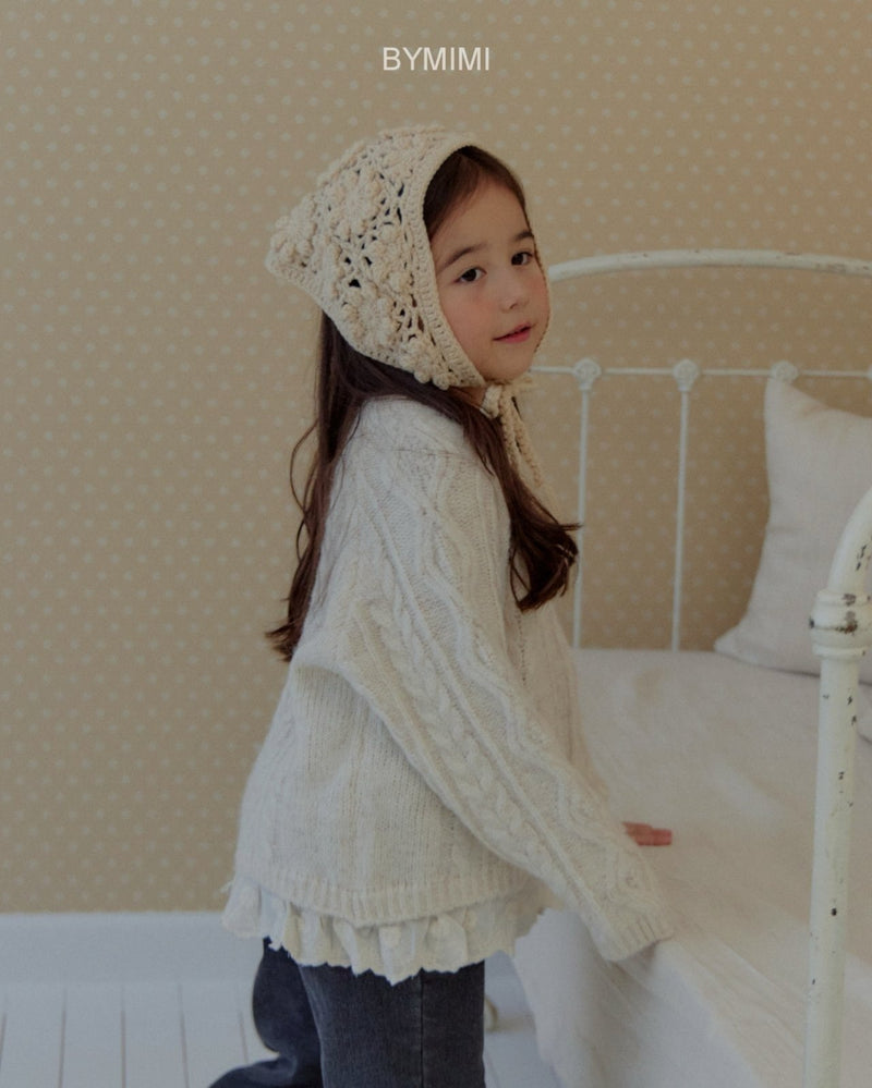 by mimi  / frill knit tee【for kids , jr】