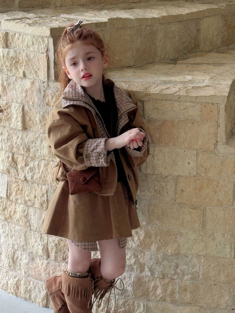 otaly / cafe check skirt【for kids , jr】(no.5671)