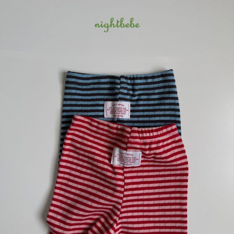 nightbebe / stripe eyelet leggings【for kids】