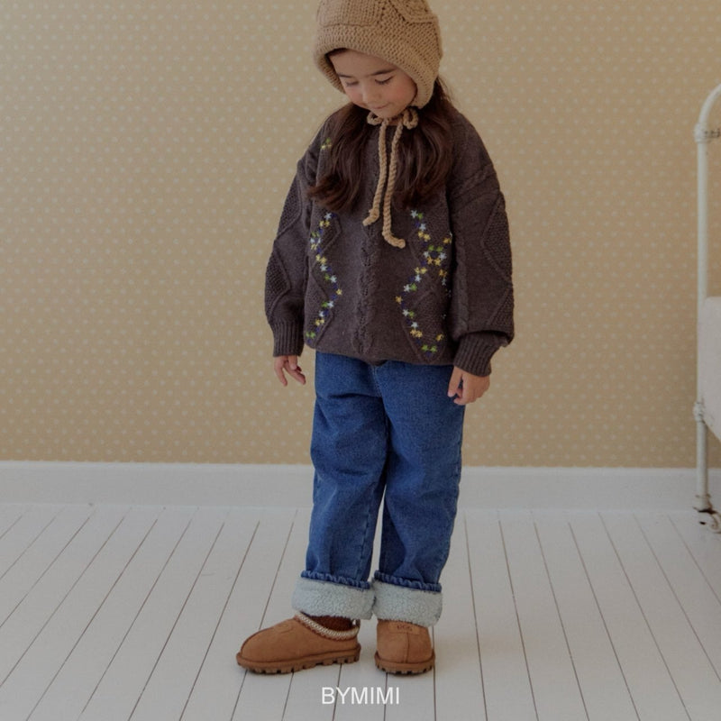 by mimi  / mini embroidery knit mtm【for kids , jr】